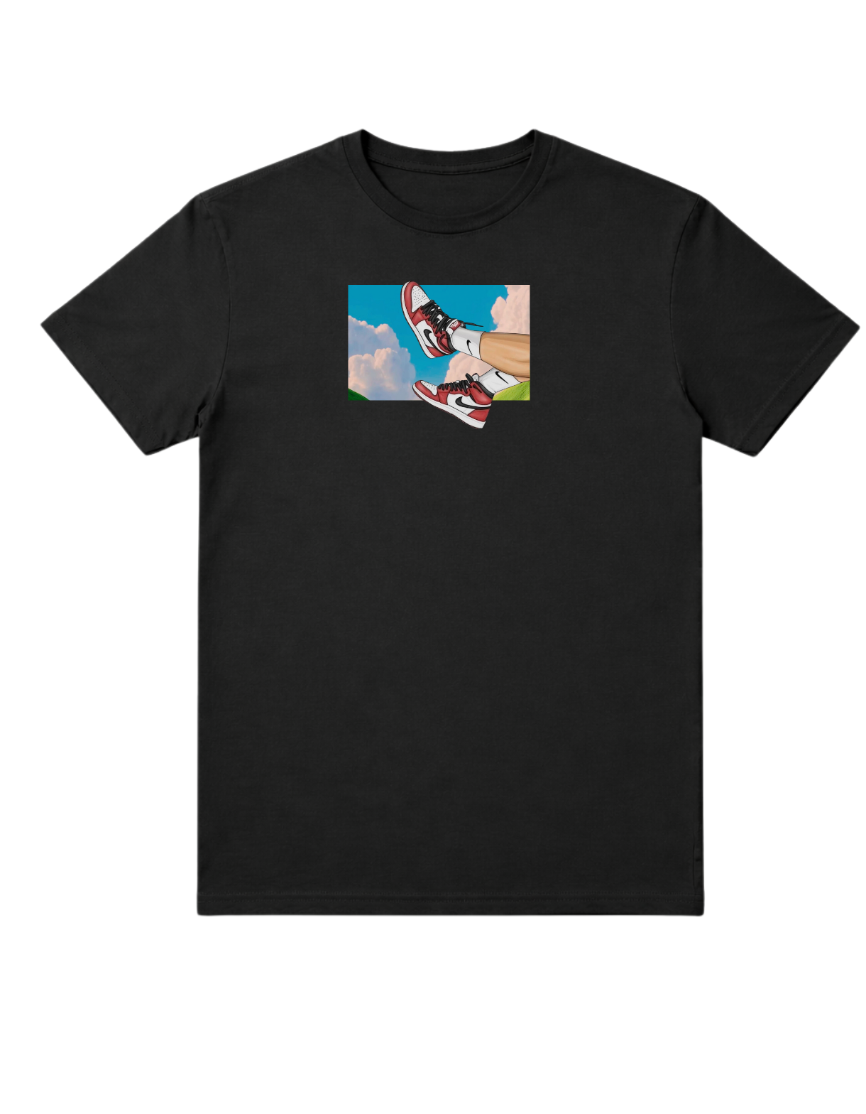 Sky Kicks Black T-Shirt