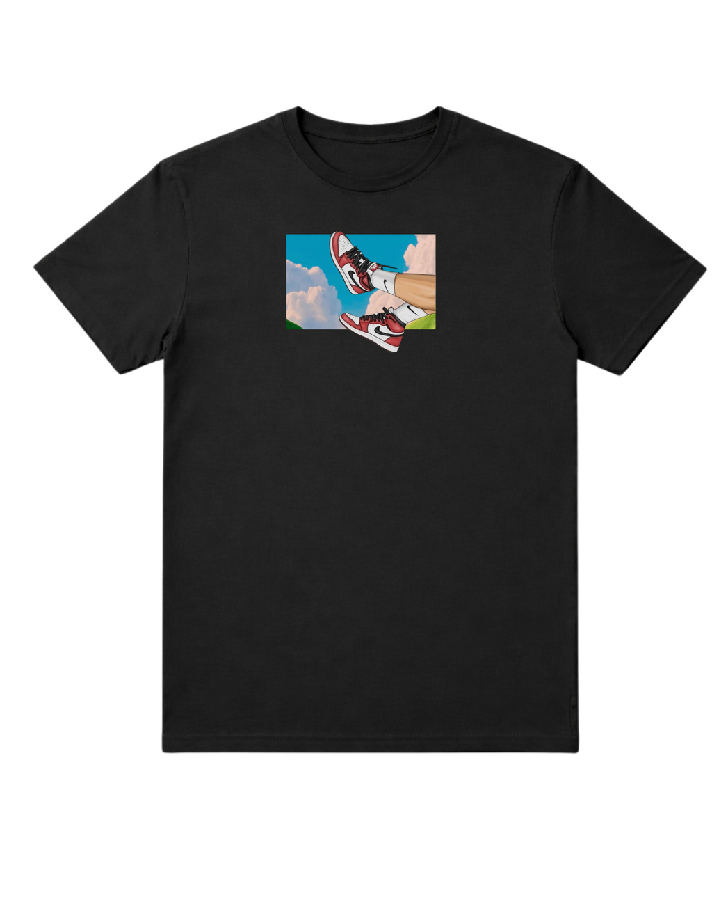 Sky Kicks Black T-Shirt